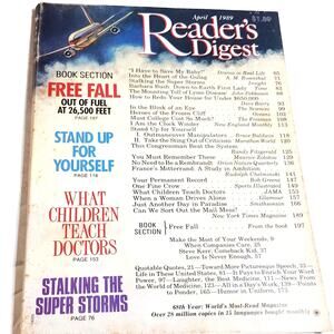 Reader's Digest April 1989 Vintage Magazine - Airplane Cover